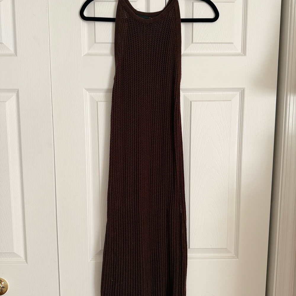 Tahari Chocolate Brown Maxi Dress